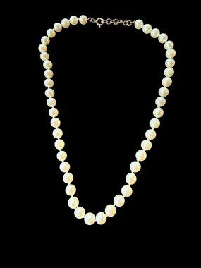 Vintage 14k Yellow Gold 7mm Cultured Pearl Knotted Necklace, 32 Grams